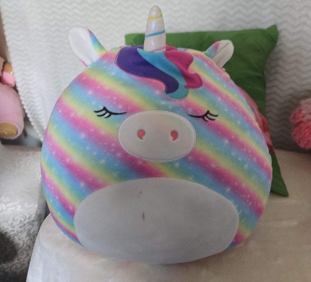 Squishmallow Rainbow Striped Unicorn Plush